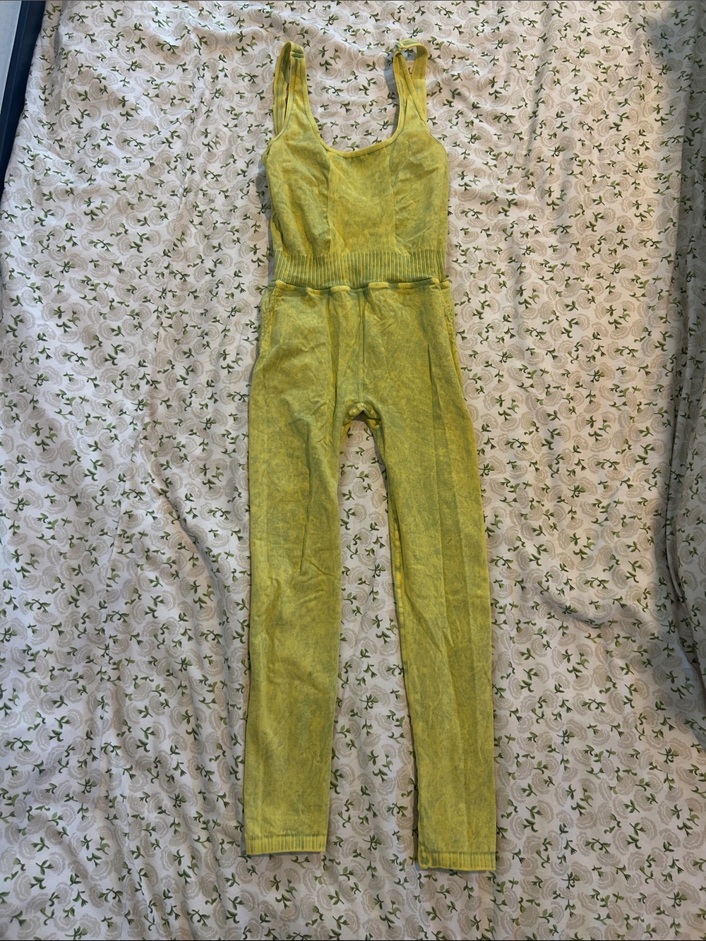 Women’s Sleeveless Knit Jumpsuit in Lime Green